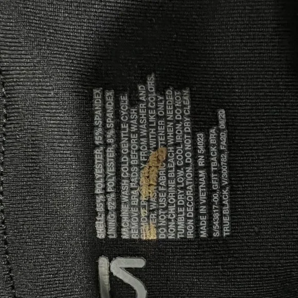 NWT GAP Fit T-Back Sports Bra Sz XS Black Pullover - Picture 7 of 8